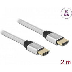 DeLOCK Καλώδιο HDMI Braided HDMI Male to HDMI Male 2m Silver