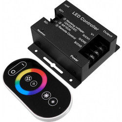 GLOBOSTAR RGBCONTROLLER 73406 Σετ Dimmer / Controller με RF Ασύρματο Χειριστήριο με 3 x 6A 180W Κανάλια DC 12-24V 18A 432W Max IP20 - RF2.4Ghz - Μ8.3 x Π8.1 x Υ3.3cm