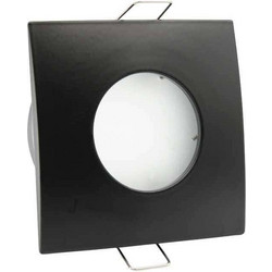 InLight Χωνευτό σποτ από μαύρο μέταλλο 1XGU10 IP44 D:8cm (Χ0009-BL)