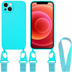 ΘΗΚΗ IPHONE 13 6.1" CROSSBODY SILICONE ΜΕ STRAP ΚΑΙ CAMERA GUARD ΓΑΛΑΖΙΟ