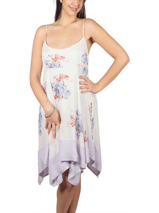 Free People Midi Καλοκαιρινό Καθημερινό Φόρεμα Μπεζ OB560636