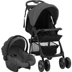 vidaXL Καρότσι Μωρού 3 σε 1 Dark Grey 10390