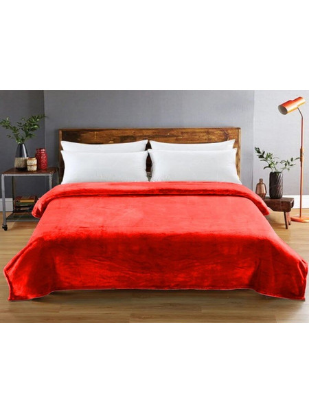 Κουβέρτα Ημίδιπλη Βελουτέ Κόκκινη Super Soft Mink Γαρύφαλλο 160x220