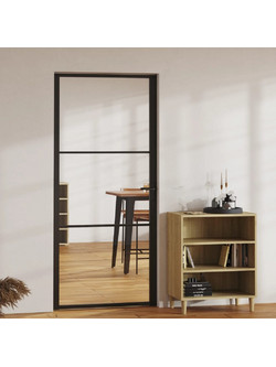 vidaXL Πόρτα Εσωτερική Γυάλινη Μαύρη 93x201.5cm 151200