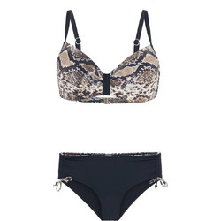 Μαγιό bikini snake print καφέ S22