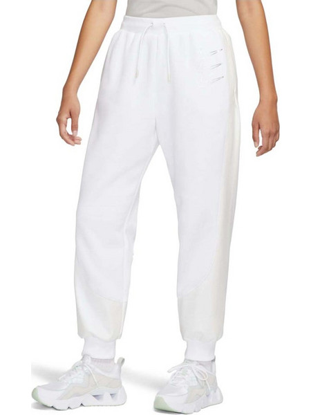 Nike Graphic s Γυναικείο Παντελόνι Φόρμας Fleece με Λάστιχο Λευκό DD5129-100