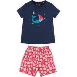 Frugi Mermaid Παιδική Πιτζάμα Βαμβακερή Καλοκαιρινή Κόκκινη Navy Μπλε PJS203IMM