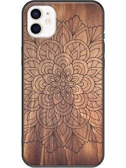 Θήκη The Mandala Wood iPhone 12 mini Black TPU (Μαύρη Σιλικόνη)