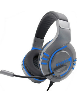 Komc E9 Gaming Headset Over Ear Grey Blue