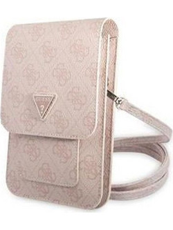 Guess PU 4G Triangle Logo Phone Bag Pink
