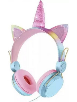 Unicorn AH808 Ενσύρματα & Ασύρματα Bluetooth Παιδικά Ακουστικά On Ear Μπλε