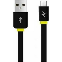 Awei Flat USB 2.0 to micro USB Cable Μαύρο 1m (CL-950)