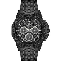 Bulova Octava Ανδρικό Ρολόι Χρονογράφος με Μαύρο Μεταλλικό Μπρασελέ 98C134