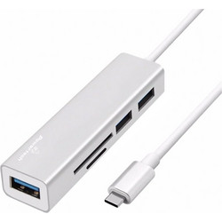 Powertech PT-926 USB Hub 3.0 USB-C με 5 Θύρες USB-A / Card Reader