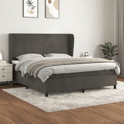 vidaXL Κρεβάτι Boxspring με Στρώμα Σκούρο Γκρι 160x200cm 3129100
