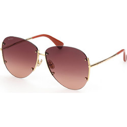 Max Mara MM0001 30f Γυναικεία Γυαλιά Ηλίου Aviator Μεταλλικά Χρυσά με Καφέ Polarized Φακό