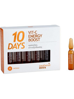 Medisei Panthenol Extra 10 Days Vit-C Energy Boost Αντιγηραντικό Ενυδατικό Serum Προσώπου για Ανάπλαση Λάμψη & Σύσφιξη με Βιταμίνη C & Κολλαγόνο 10x2ml