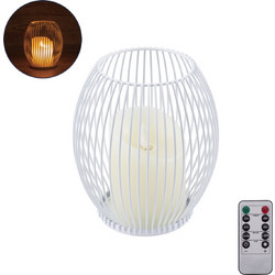 GloboStar(R) CANDLE 76490 Διακοσμητικό Realistic Κερί με LED Εφέ Κινούμενης Φλόγας - Μπαταρίας 2 x AA (Δεν Συμπεριλαμβάνονται) & Ασύρματο Χειριστήριο IR Θερμό Λευκό 2700K Dimmable Λευκό Φ14 x Υ16cm