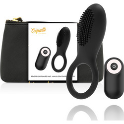Coquette Cock Ring Ελαστικό Δαχτυλίδι Πέους Σιλικόνης με Δόνηση 3cm Μαύρο