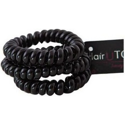 Hair Utopia Λαστιχάκια Μαλλιών Σπιράλ Μαύρα 3τμχ 8769 ΜΑΥΡΟ