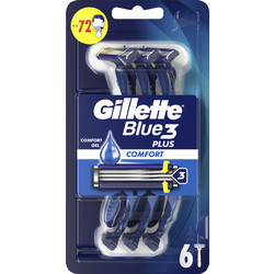 Gillette Blue 3 Plus Comfort Ξυραφάκι μιας Χρήσης με 3 Λεπίδες & Λιπαντική Ταινία 6τμχ