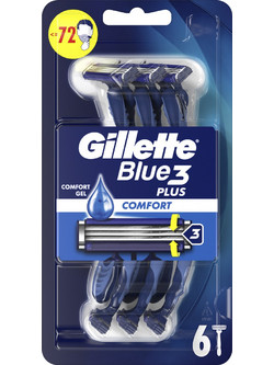 Gillette Blue 3 Plus Comfort Ξυραφάκι μιας Χρήσης με 3 Λεπίδες & Λιπαντική Ταινία 6τμχ