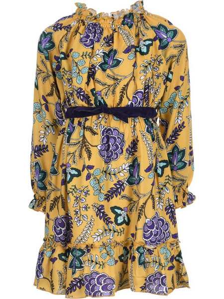 M&B Παιδικό Φόρεμα Floral Κίτρινο 07-1544-00