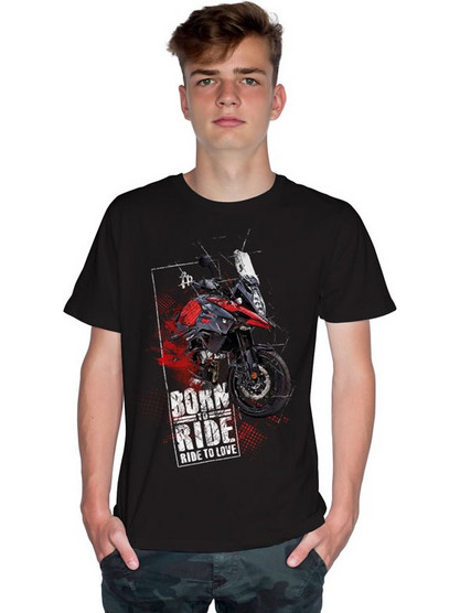 BORN TO RIDE V-STROME - DC (Κοντομάνικο Ανδρικό / Unisex) - Deep black
