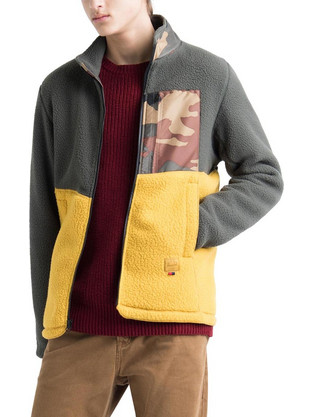 Herschel Supply CoSherpa Full Zip Ανδρικό Μπουφάν Χειμωνιάτικο Χακί 50017-00151