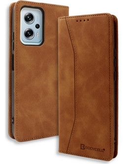 Bodycell Pu Leather Book Case Brown (Xiaomi Poco X4 GT 5G)