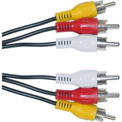 POWERTECH καλώδιο 3x RCA σε 3x RCA CAB-R006, 5m, μαύρο
