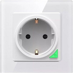 Smart WiFi Χωνευτή Πρίζα Τοίχου 16A με Ένδειξη Κατανάλωσης Ρεύματος και Προστασία για παιδιά- BMC02WE