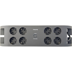 Πολύπριζο Ασφαλείας PHILIPS SPN3180 8 Θέσεων 2 Μέτρα Γκρι