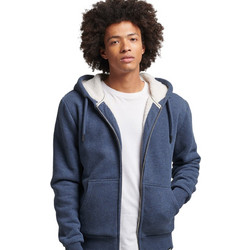 Superdry Borg Ανδρική Ζακέτα Φούτερ με Κουκούλα και Φερμουάρ Μπλε M2012346A-ZE2