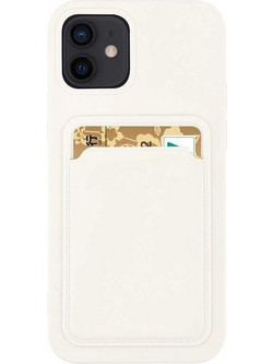 Card Case silicone case wallet with card pocket for Samsung Galaxy S22+ (S22 Plus) white