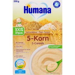 Humana Βιολογική Βρεφική Κρέμα 5 Δημητριακών 6m+ Χωρίς Λακτόζη & Ζάχαρη 200gr