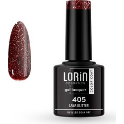 Lorin Gel Lacquer 405 Lava Glitter Ημιμόνιμο Βερνίκι Νυχιών 8ml