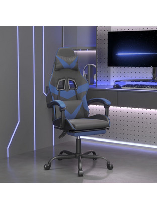vidaXL Καρέκλα Gaming Δερματίνης με Υποπόδιο Μαύρη 3143854