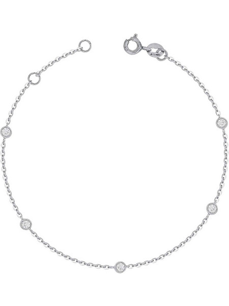 Live Diamond Βραχιόλι με Διαμάντια Brilliant από Λευκό Χρυσό 18 Καρατίων DVR1304