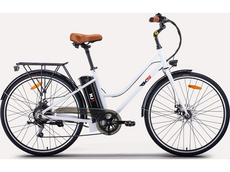 RKS MJ1 Γυναικείο Ηλεκτρικό Ποδήλατο Πόλης 28" 250W με 7 Ταχύτητες και Δισκόφρενα Λευκό