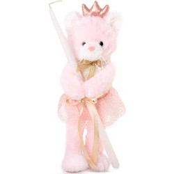 Amek Toys Λαμπάδα Αρκουδάκι με Κορώνα Pink