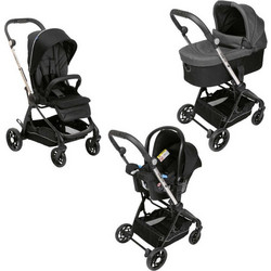 Chicco Trio One4ever Καρότσι Μωρού 3 σε 1 Light Pirate Black