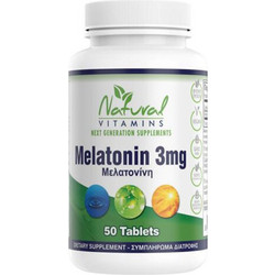 Natural Vitamins Melatonin 3mg 50 Ταμπλέτες