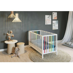 DecoBebe Rainbow Κούνια με Στρώμα 60x120cm Λευκή