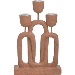 Κηροπήγιο 3 θέσεων polyresin κεραμιδί 14x6x22cm InArt 3-70-211-0221