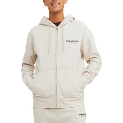Jack & Jones Ανδρική Ζακέτα Φούτερ με Κουκούλα και Φερμουάρ Moonbeam 12241691