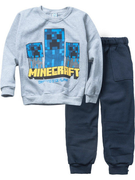 Παιδικό σετ φόρμας Online για αγόρια Minecraft γκρι