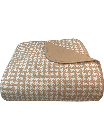 Κουβερλί Pied De Poule 8459 Beige Astron Υπέρδιπλo 220x240cm 100% Βαμβάκι