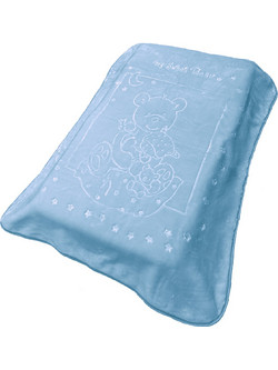 Dimcol Sweet Bear 11 Κουβέρτα Κούνιας Βελουτέ 110x140 Γαλάζια