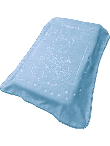 Dimcol Sweet Bear 11 Κουβέρτα Κούνιας Βελουτέ 110x140 Γαλάζια